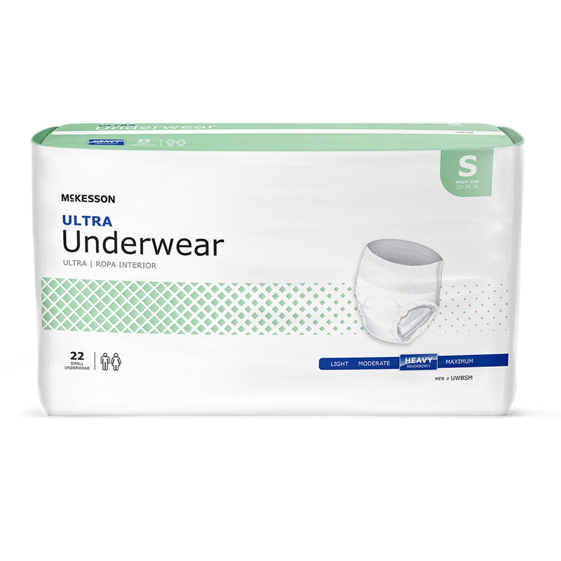 McKesson Ultra Heavy Absorbent Underwear, Small 4/CASE -UWBSM