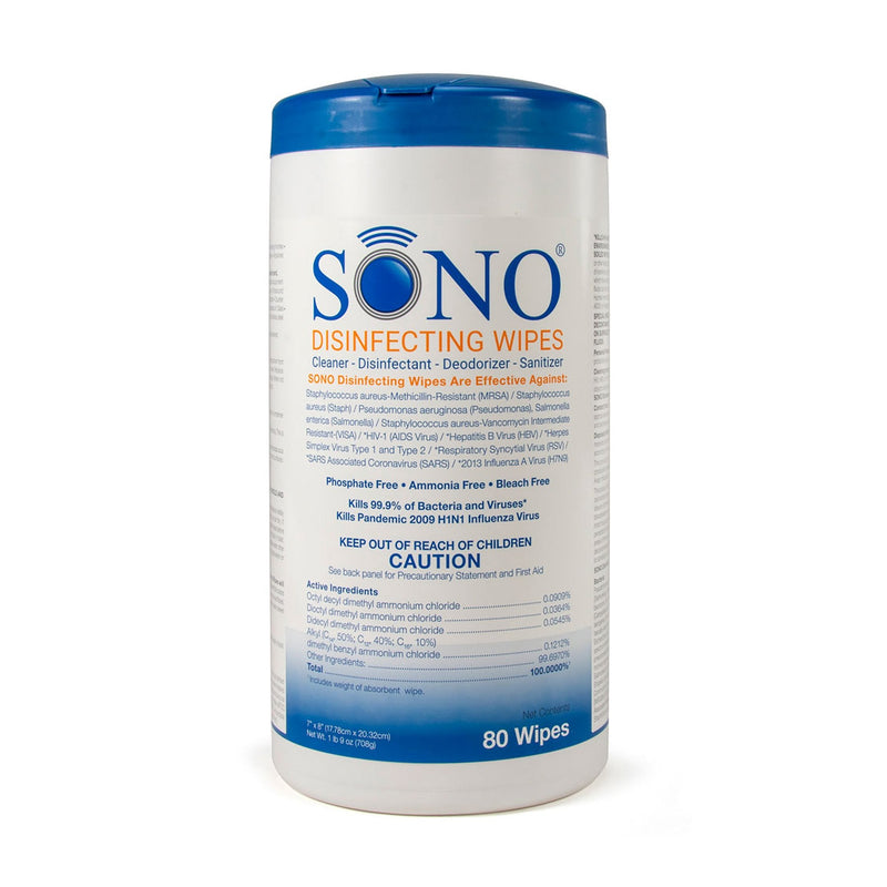 Sono Premoistened Surface Disinfectant Cleaner Wipes, 80ct 1/PACK -SONO4032