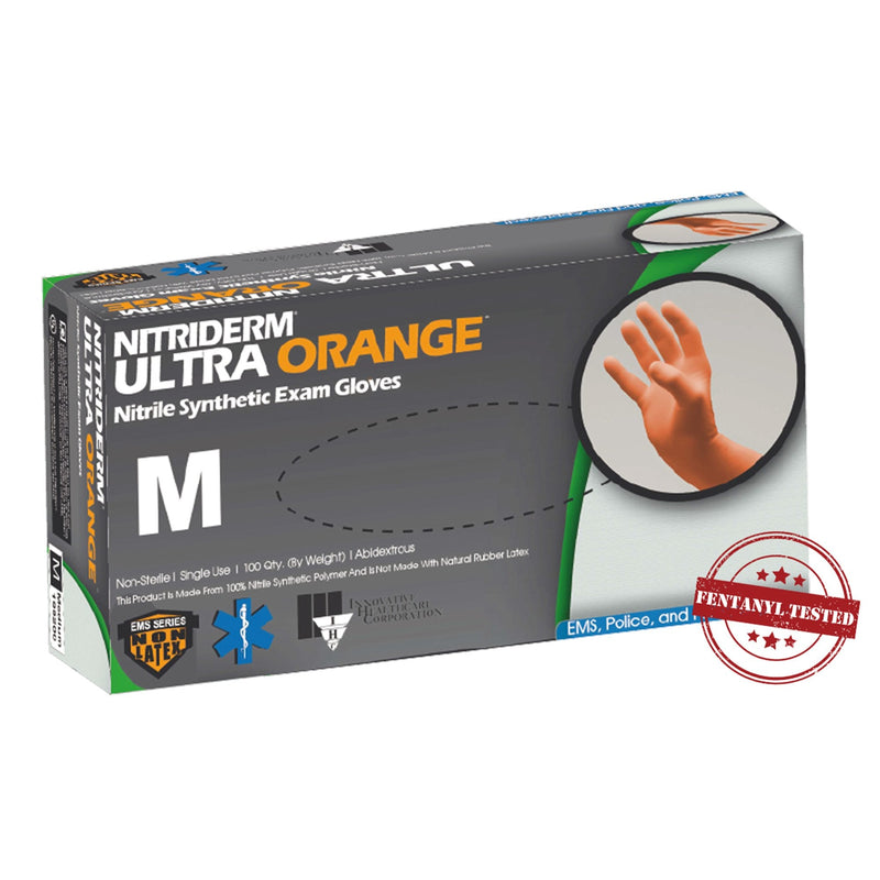 NitriDerm® Ultra Orange™ Nitrile Exam Glove, Medium, Orange