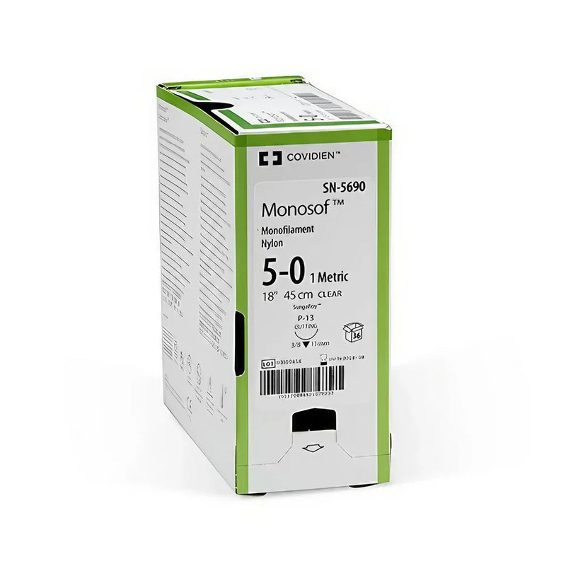 Medtronic Monosof Dermalon Monofilament Nylon Sutures Suture Nylon Mono Blk 4-0P14 18 1Dz/Bx -SN5862G
