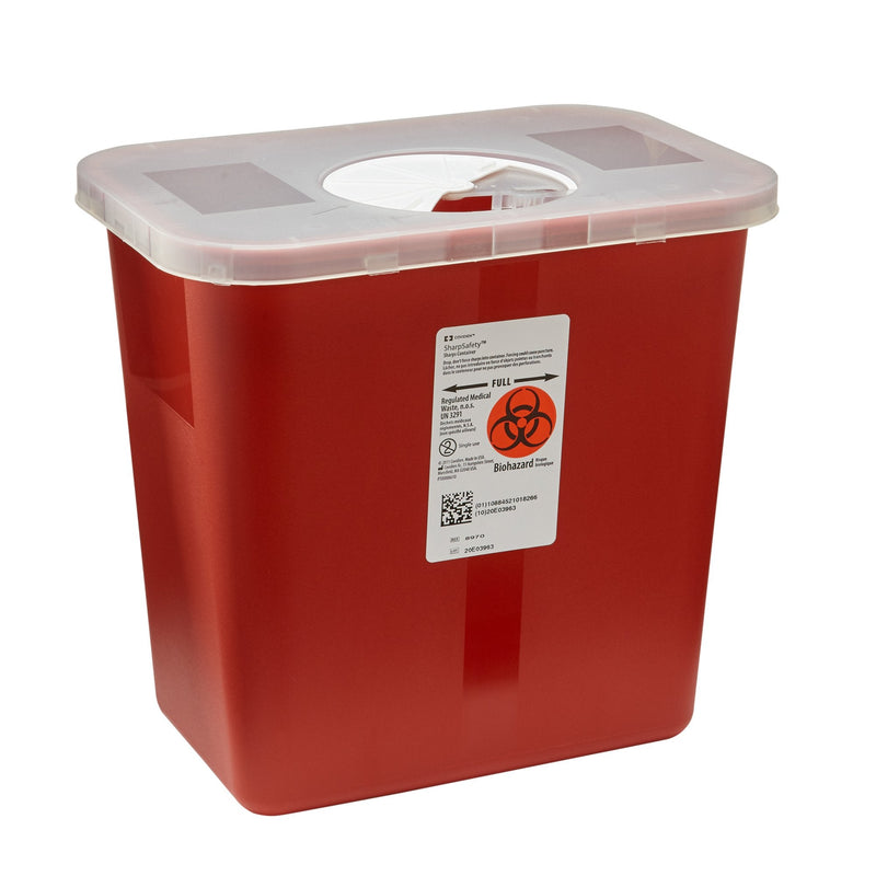 SharpSafety™ Multi-purpose Sharps Container, 2 Gallon, 10 x 7¼ x 10½ Inch 20/CASE -8970