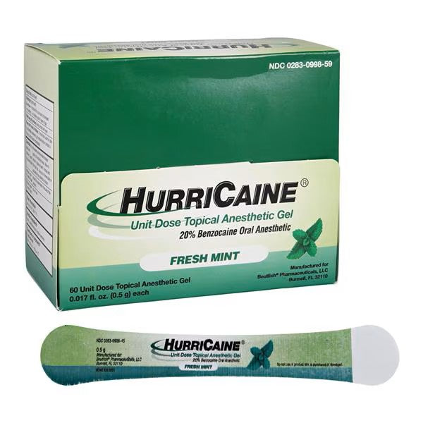 Beutlich Hurricaine Topical Anesthetic Anesthetic Gel Topical Unitdose Mint 60/Bx -0283-0998-59
