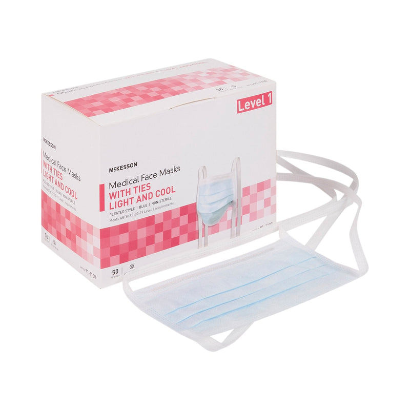 McKesson Classic Style Light & Cool Surgical Mask, Blue 1/EACH -91-1100