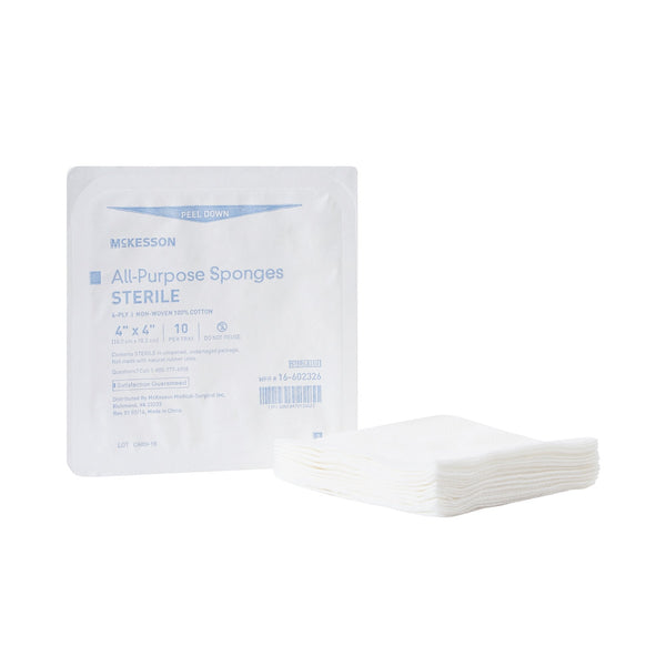 McKesson Sterile Nonwoven Sponge, 4 x 4 Inch, 4-Ply 96/CASE -16-602326