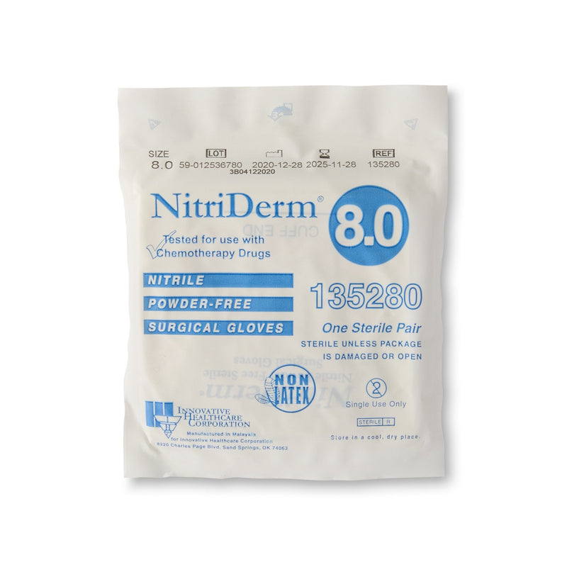 NitriDerm® Nitrile Surgical Glove, Size 8, White