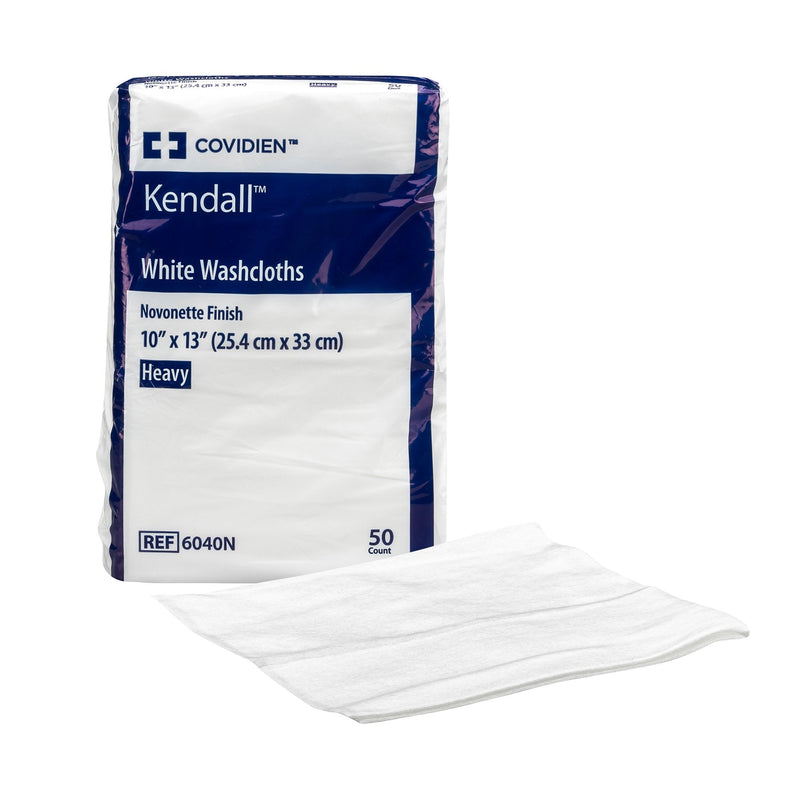 Kendall™ White Washcloth, 10 x 13 Inch 12/CASE -6040N