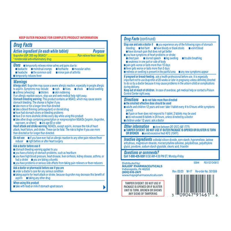 Major Ibuprofen Pain Relief 100/BOX -00904791461