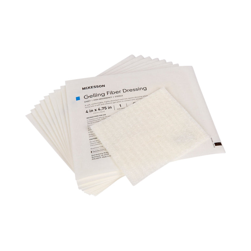 McKesson Gelling Fiber Wound Dressing, 4 x 4-3/4 Inch 10/BOX -87400