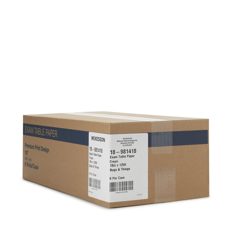 McKesson Crepe Table Paper, 18 Inch x 125 Foot, Print (Bugs and Things) 6/CASE -18-981418