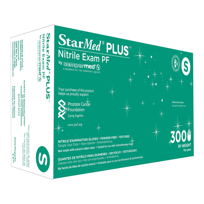 StarMed Plus™ Nitrile Exam Glove, Small, Blue 3000/CASE -SMNP302