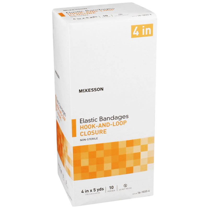 McKesson Hook and Loop Closure Elastic Bandage, 4 Inch x 5 Yard 50/CASE -16-1033-4