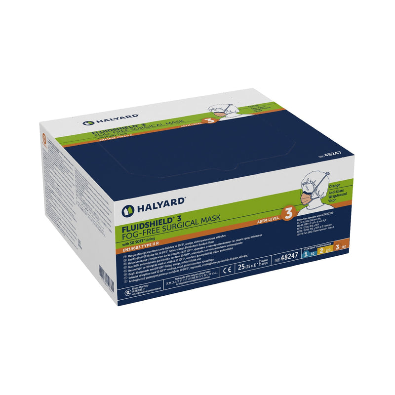 FluidShield Surgical Mask with Eye Shield 100/CASE -48247