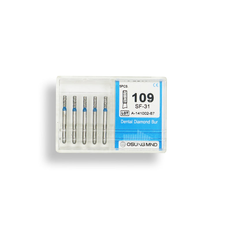 Cylindrical 1.3 mm Dia. Medium Grit Diamond Bur 5 per pack. 107.13M1
