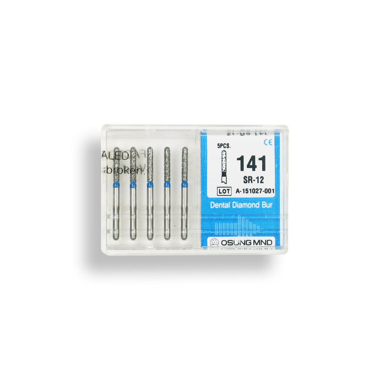 Cylindrical, Hemispherical End 1.4 mm Dia. Medium Grit Diamond Bur 5 per pack. 137.14M1