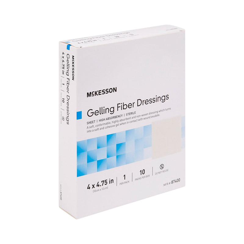 McKesson Gelling Fiber Wound Dressing, 4 x 4-3/4 Inch 10/BOX -87400