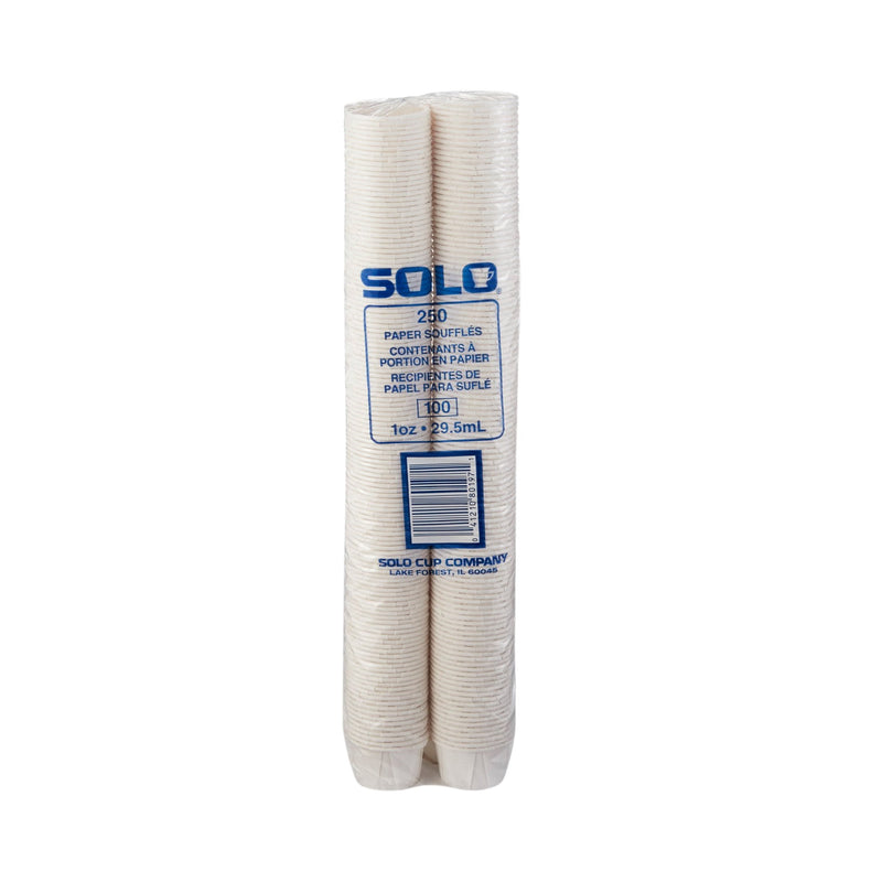 Solo Souffle Cup, White, Paper, 1-ounce capacity 250/PACK -100-2050