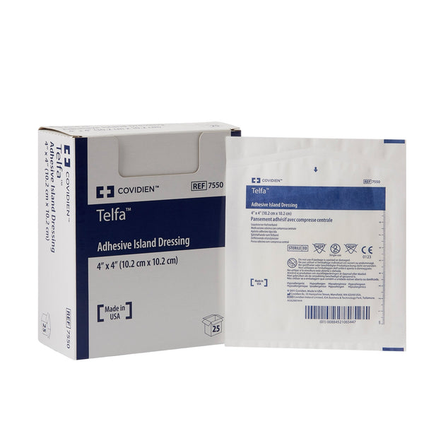 Telfa™ White Adhesive Dressing, 4 x 4 Inch 1/EACH -7550-