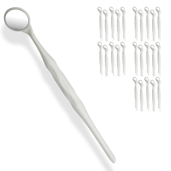 25 Pieces Dental Autoclavable Disposable Mouth Mirror White -ORAL32 - Osung USA