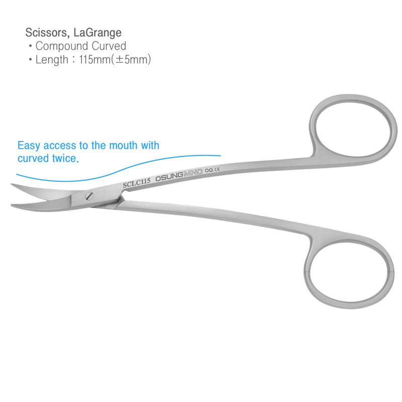 Osung 4.5" LaGrange Double Curved Scissors Premium-SCLC115 - Osung USA