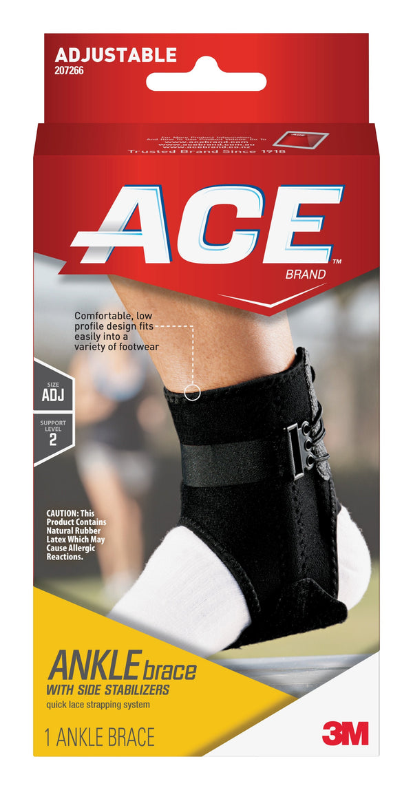 3M™ ACE™ Ankle Brace, Adjustable, Lace-Up, Side Stabilizers