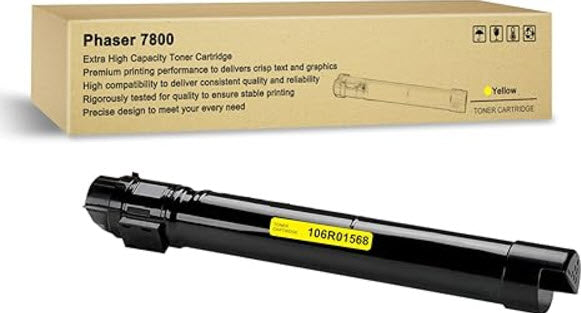 Ase Direct Xerox Toner Cartridges (Generic) Cartridge Phaser 7800 Page Field 17,000 1 Yellow Ctg (Full 1 Year Money Back Satisfaction Guarantee) -R-106R01568/ 106R01565