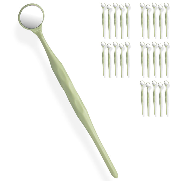 25 Pieces Dental Autoclavable Disposable Mouth Mirror Yellow -ORAL32 - Osung USA