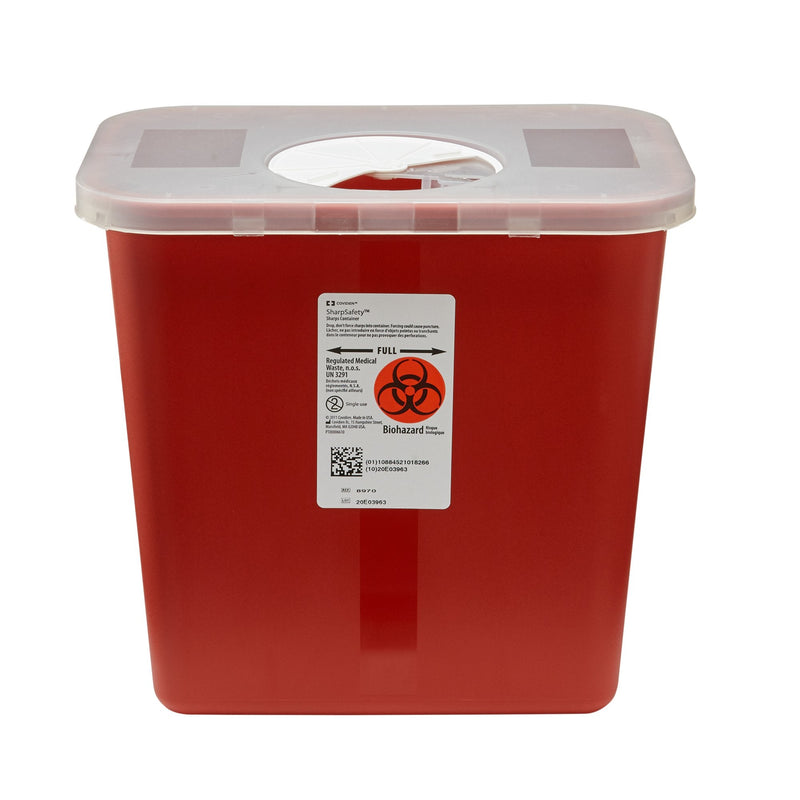 SharpSafety™ Multi-purpose Sharps Container, 2 Gallon, 10 x 7¼ x 10½ Inch 20/CASE -8970