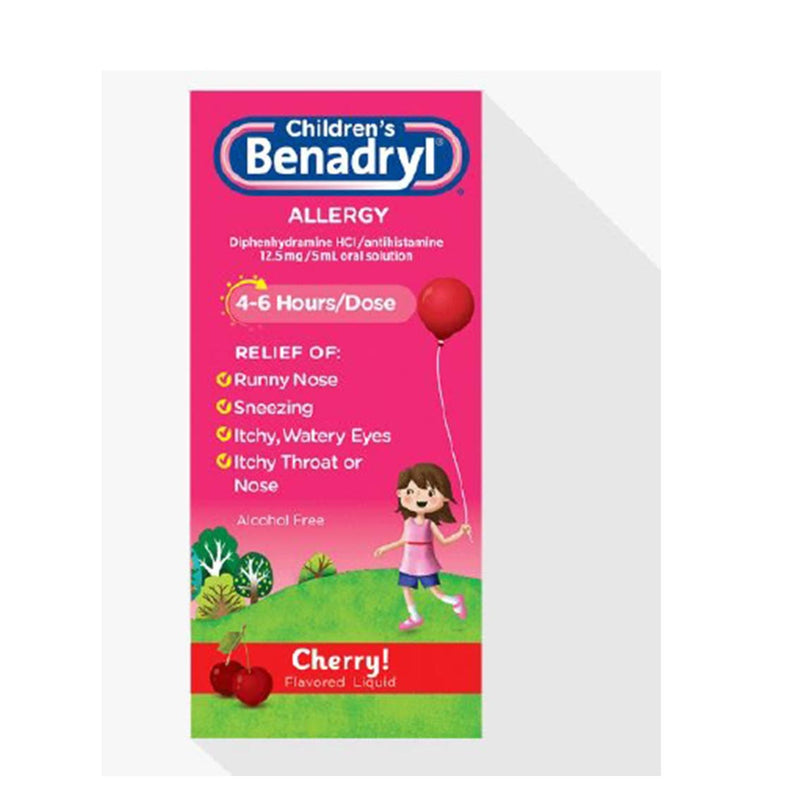 Benadryl® Liquid Diphenhydramine Children's Allergy Relief, 4 oz. , CASE ,MCK-1204843_CS