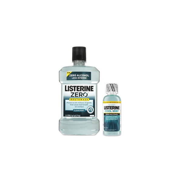 J&J Listerine® Zero Alcohol Mouthwash. Mouthwash Listerine Zero Clnmint 500Ml 6/Cs, Case