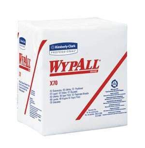 Kimberly-Clark Wypall® X70 Workhorse® Manufactured Rags. Rags Wypall X70 Workhorse Wht12.5X14.4 76/Pk 12Pk/Cs, Case
