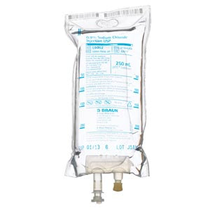 B SODIUM CHLORIDE INJECTIONS, 0.9%, 1000ML, EXCEL® CONTAINER (RX), 12/CS (50 CS/PLT)     1/CASE L8000 