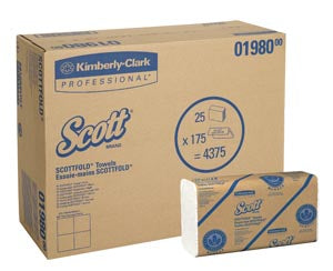 Kimberly-Clark Folded Towels. Scott Scottfold Towels, 1-Ply, 175 Sheets/Pk, 25 Pk/Cs (36 Cs/Plt) (091450) (Products Cannot Be Sold On Amazon.Com Or An