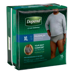 Kimberly-Clark Depend® Protective Underwear. Underwear Max Absorb Xl Men15/Pk 2Pk/Cs, Case
