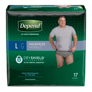Kimberly-Clark Depend® Protective Underwear. Underwear Max Absorb Lg Men17/Pk 2Pk/Cs, Case