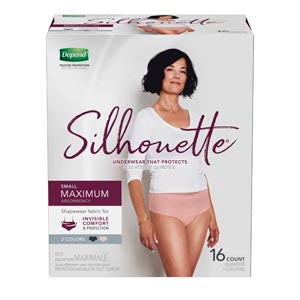 Kimberly-Clark Depend® Protective Underwear. Underwear Silhouette Dependwomen Sm 16/Pk 2Pk/Cs, Case