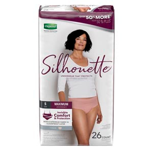 Kimberly-Clark Depend™ Silhouette Maximum Briefs. Underwear Silhouette Dependwomen Max Sm 26/Pk 2Pk/Cs, Case